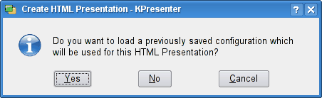 Диалог ранее сохранённой настройки