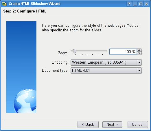 Ввод дополнительных данных для веб-презентации