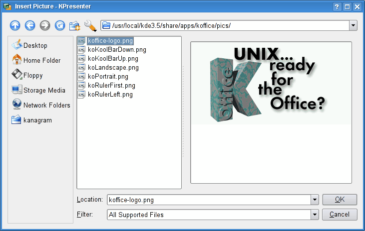 Выбор рисунка для вставки на слайд